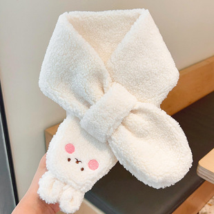 2023 Winter new children's plush high-looking cute lamb cartoon bear scarf scarf Japanese style warm