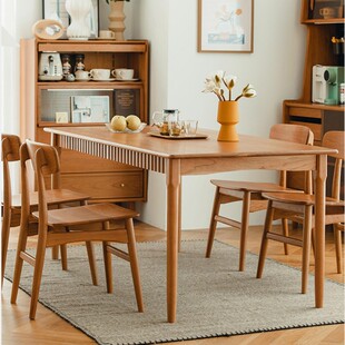Euler Jimei Dining Table Nordic All Solid Wood Dining Table and Chair Combination Modern Simple Japanese Style Household Dining Table for Small Apartment