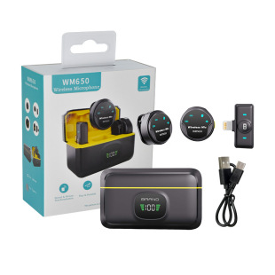 Magnetic collar clip microphone shooting interview live video long endurance 30 meters stable receiving distance WM650