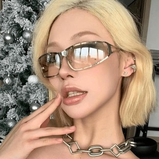 Metal Y2K Sunglasses Hollow 2023 New Women's European and American Personality Hot Girl Didi Sunglasses Fashion Sunglasses