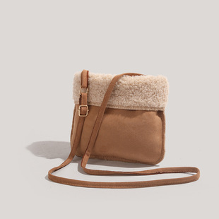 CDIWRI & KARI genuine goods plush small crowdsourcing bag women's spring new 2024 messenger bag retro one-shoulder mobile phone bag