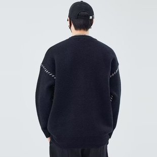 Sweater Men's Autumn and Winter Simple Casual All-match Warm Fashion Trend Korean High Street Knitted Shirt with Round Neck