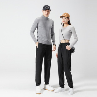 Black Gold Graphene fleece-lined Casual Pants Men and Women Winter Mountain Outdoor Waterproof Charge Pants Snow Knee Boiling Pants