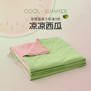 New Type A Mother and Child Grade Cool Silk Quilt Summer Cool Quilt Watermelon Quilt Solid Color Air Conditioned Quilt Washable Summer Ice Silk Quilt