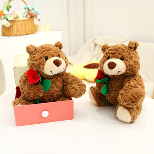 Cute Rose Little Bear Doll small size Teddy Bear Doll Plush Toy Girl Valentine's Day Gift