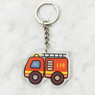 Firefighter Police Traffic Police Acrylic Keychain Cartoon Anti-Fraud Anti-Terrorism Festival Advertising Campaign Small Gifts