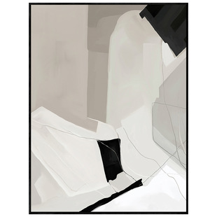 Modern Simple Style Abstract Living Room Decorative Painting Black and White Grey Art Mural Entrance Corridor Wall Hanging Painting