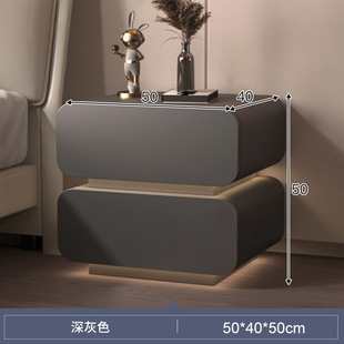 Bedside Table with Lamp Cream Style Creative Modern Simple Bedroom Household Bedside Suspension Storage Full Solid Wood Small Cabinet