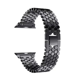 Подходит для Apple iwatch876SE543 поколения Apple Watch с рисунком рыбьей чешуи сотовый металлический ремешок цвета Starlight
