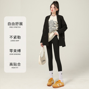 Black Gold Leggings Belly Shark Pants Women's Outer Wear Spring and Autumn New Hip High Waist Body Shaping Yoga Nine-point Barbie Pants