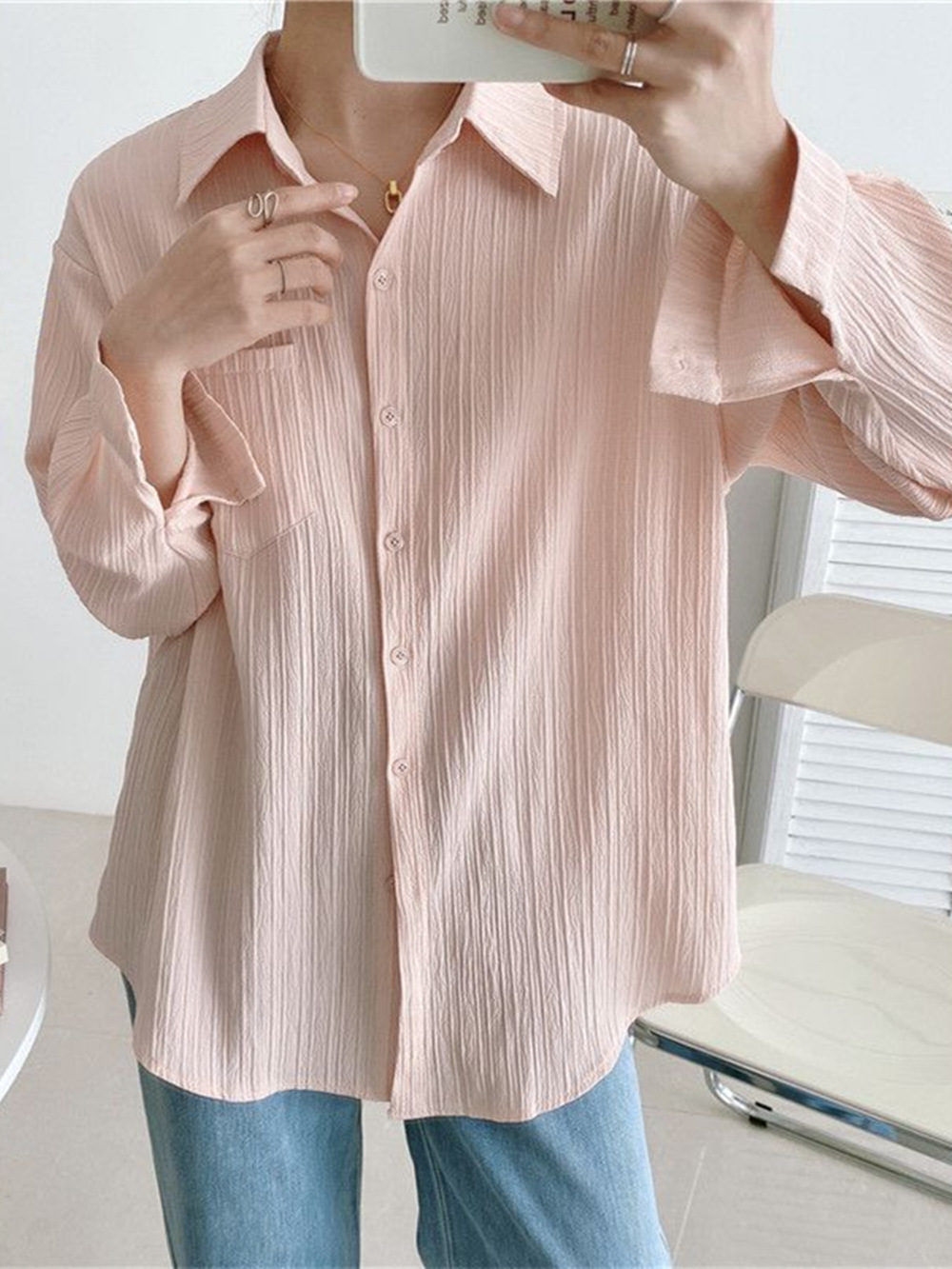 프랑스 선 스크린 셔츠 최고 여성의 여름 얇은 디자인 센스 새로운 느슨한 봄과 가을 카디건 셔츠 코트 도매