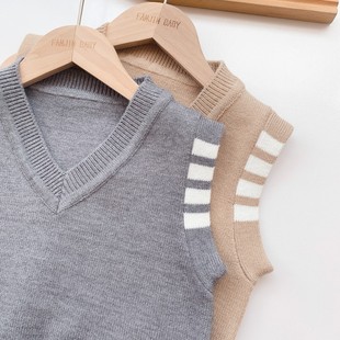 Baby's Wool Vest 2024 New Men's and Women's Baby's Knitted Top Children's Warm Outer Wearing Vest Fashion