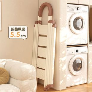 Ladder Household Drying Rack Thickened Folding Indoor and Outdoor Telescopic Carbon Steel Herringbone Ladder Stair Dual-purpose Multi-functional Anti-slip