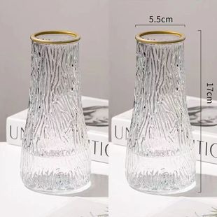 Thickened Crystal Glass Vase Ornaments Living Room Dried Flowers Fake Flowers Transparent Creative Rich Bamboo Lily Green Rose Vase
