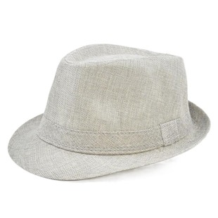 Cotton and Linen Fabric Panama Small Topper Solid Color Jazz Hat Sun Hat Children's Couple's British Style Sunshade Hat Trendy