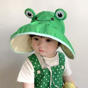 Cute Super Cute Sunscreen Hat for Boys and Girls Summer Thin Big Brim Baby Empty Top Hat Baby Sun Hat