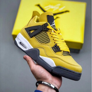 Putian Shoes Company класса aj4 темно-синий большой парижский черный кот электрическая мама желтая университет синий Джо 4 мужские и женские спортивные баскетбольные кроссовки