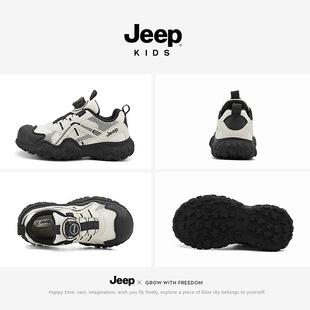 Jeep мальчики на открытом воздухе походные обувь 2025 весна новые детские кроссовки для девочек мягкая подошва легкая обувь для бега
