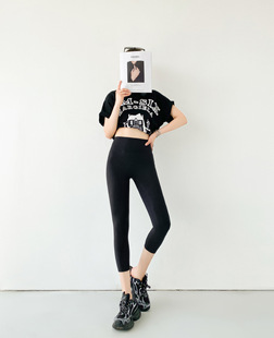 735 Summer New Arrival Cropped Leggings Sports Running Fitness Pants High Elastic Breathable Yoga Pants Small Pants