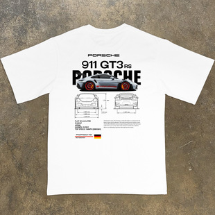 2025 Men Cotton T Shirt Short sleeved Porsche 911GT3RS racin