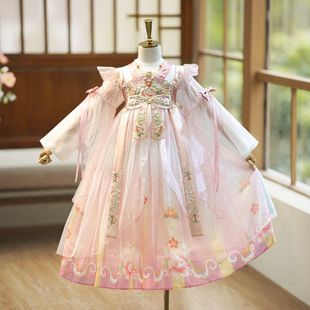 Девушка Hanfu 2024 новое весеннее и осеннее платье детская юбка супер сказочная девушка улучшенная старинная платье принцессы