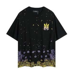 Foreign trade wholesale amiri24 new washed old tiger head number 22 letters logo short sleeve T-shirt lovers outfit