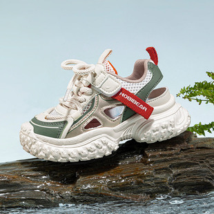 HOBIBEAR single net summer sandals boys frame shoes dad shoes hollow girls sneaker a generation of hair