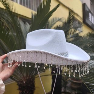 Amazon cross-border White Western cowboy hat black cowboy hat non-woven fabric shaping hat pink cowboy hat