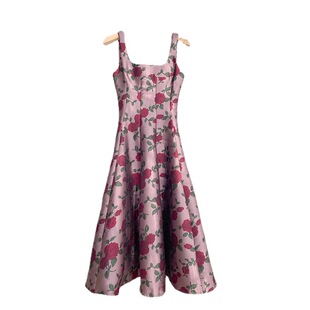 [Order style] French retro romantic halter square collar waist dress socialite chic princess dress