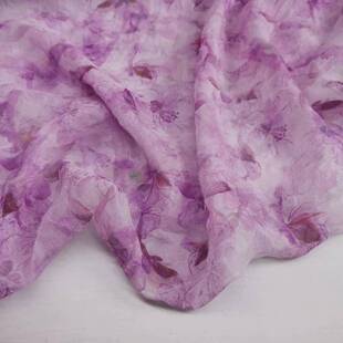 100% silk georgetto fabric flowers all over the Sky Sea 8 MMI printed fairy dress Hanfu DIY fabric