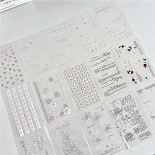 Single version of the original double transparent transparent sealing stickers ins Christmas stars packaged card sealing stickers collage material