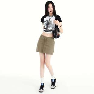 Drawstring hip sports skirt women's spring trouser skirt high waist Joker casual hip word short a generation of wholesale
