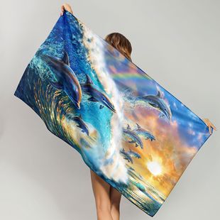 Microfiber Beach Towel Digital Printing Absorbent Quick-drying Bath Towel Beach Swimming Beach Towel Gym Sports