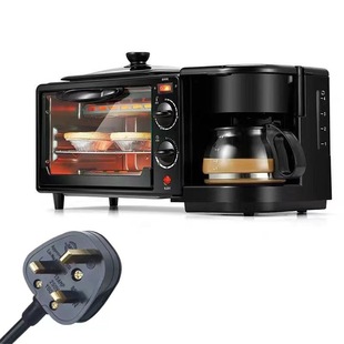 Cross-border European regulations three-in-one multifunctional household breakfast machine toaster mini electric oven bread maker coffee machine