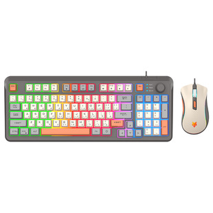 Xuanyin Fox K820 Арабская игровая Проводная клавиатура мышь костюм Трехцветная светящаяся компьютерная клавиатура трансграничная