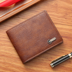 Men's wallet business casual short leather wallet cross-border explosion in stock wholesale casual short leather bag wholesale