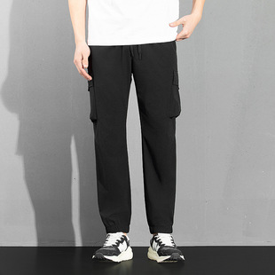 Crock Pants Men's Multi-pocket Outdoor Pants Spring and Summer Thin Casual All-match Loose Ice Silk Sports Crock Pants