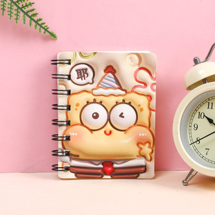 Cartoon Coil Notebook, Cute Mini Notebook, Portable Flap Pocket Pants Notepad, Primary School Student Gift