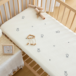 Newborn Infant's Bed Hat Pure Cotton Class A Baby's Gauze Bed Sheet Breathable Kindergarten Children's Spliced Mattress Cover Cover