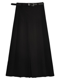 Women's Summer and Autumn Small Mid-length Pleated Skirt High Waist Slimming Hanging A- line Long Skirt