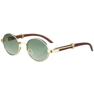 Explosions Fashion Retro Oval Sunglasses Cross Border Oval Frame Sunglasses Metal Sunglasses Artistic Sunglasses