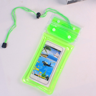 Three-fold mobile phone waterproof bag airbag bag Velcro touch screen swimming hot spring sealing strip waterproof neck wholesale