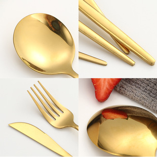Amazon Cross-border Stainless Steel Tableware Portuguese 24-piece Set Western Steak Knife, Fork and Spoon Gift Box Set of Four