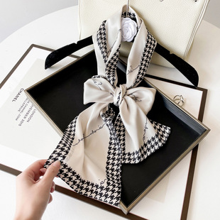 Double-layer Ribbon Small Long Scarf Scarf Women's New Satin All-match Long Scarf Tie Bag Scarf Large Ribbon Wholesale