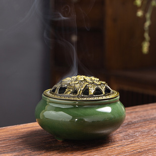 Ceramic incense burner home Yiwu wholesale incense kiln change Ge kiln incense burner Temple aromatherapy plate tower incense small size incense burner
