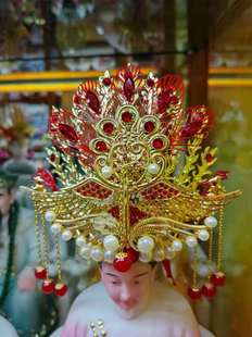 Phoenix Crown Cabernet Headdress Empress Large Divine Hat Guanyin Hat God Buddha Statue Empress Hat Statue Crown Three Phoenix Crown