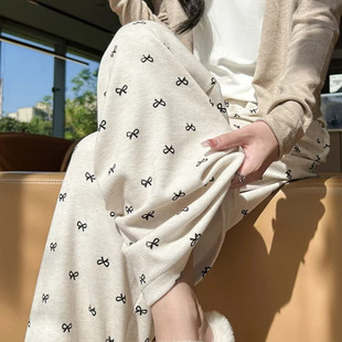Glutinous Rice Velvet Bow Wide Leg Pants Women's Autumn and Winter 2024 New Style Dropping Pants Lazy Style High Waist Loose Yamamoto Pants