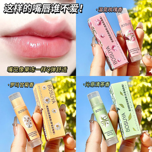 BOSUYA Moisturizing Light Penetration Lip Balm Plant Extract Lip Balm Green Tea Chamomile Lip Balm Women's Lip Care Wholesale