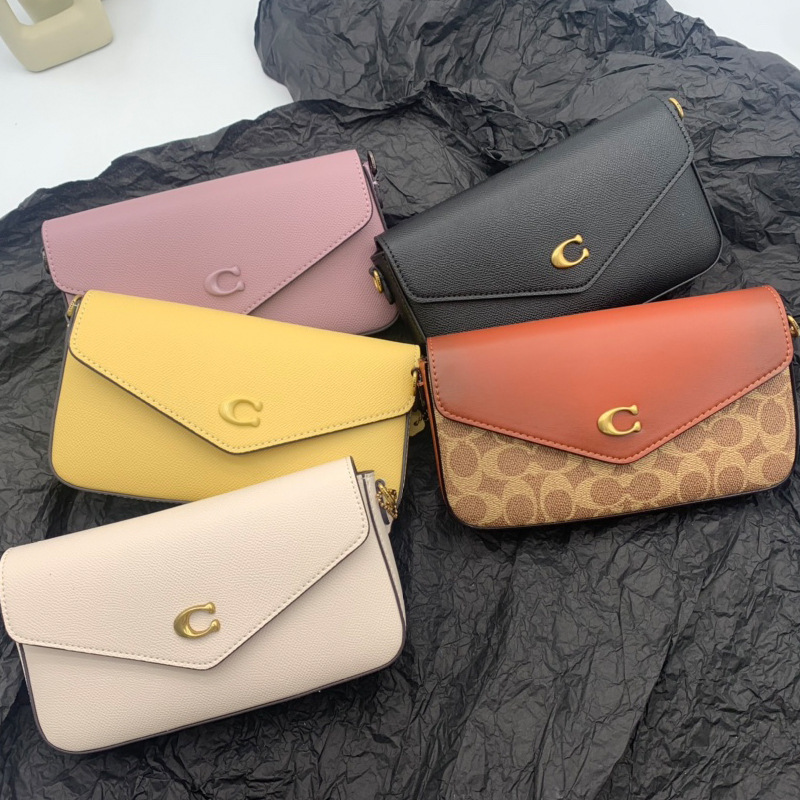 2022 New Women's Bag Wyn Classic Monogram Envelope Bag Two-In-One Clutch Bag Single Shoulder Crossbody Small Square Bag
