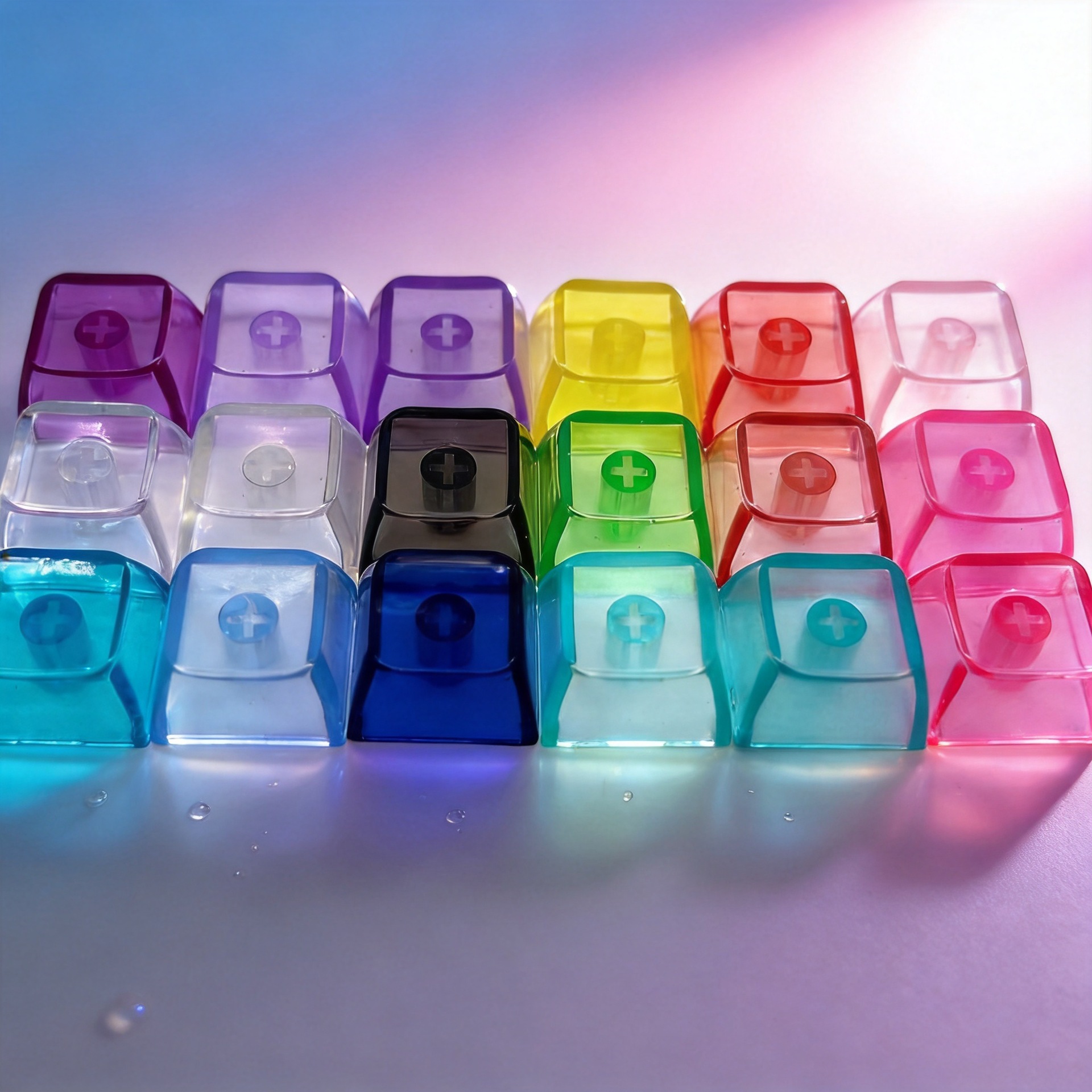 Cross-Border Fully Transparent Pc Electronic Luminous Keycaps Tetris Keycaps Xda Mechanical Keyboard Caps